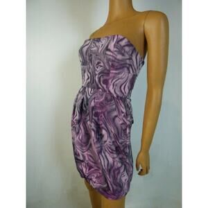$248 BCBG MaxAzria Violet Combo Purple Taffeta Sheath Dress w Pockets 2 NEW